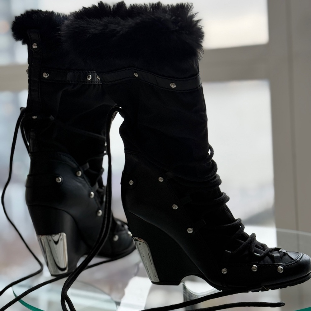 Guiseppe Zanotti Black Fur winter Boots